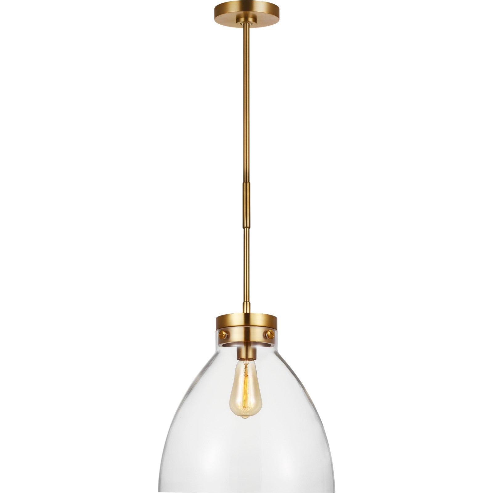Garrett Wide Pendant in Burnished Brass - Visual Comfort Ceiling Lights