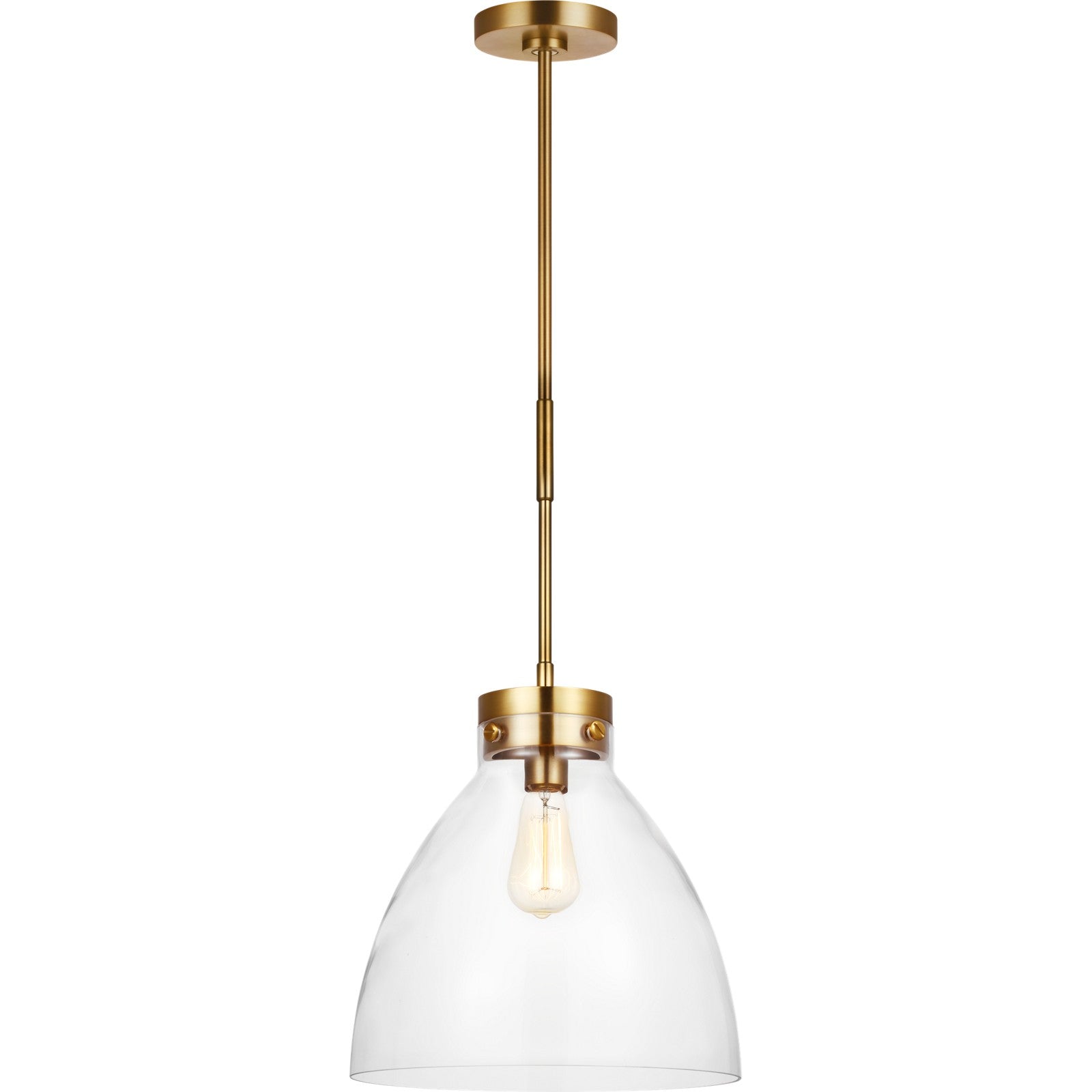 Garrett Wide Pendant in Burnished Brass - Visual Comfort Ceiling Lights