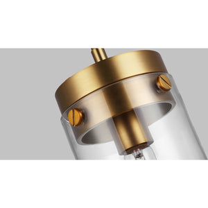 Garrett Medium Cylinder Pendant Burnished Brass - Visual Comfort Ceiling Lights