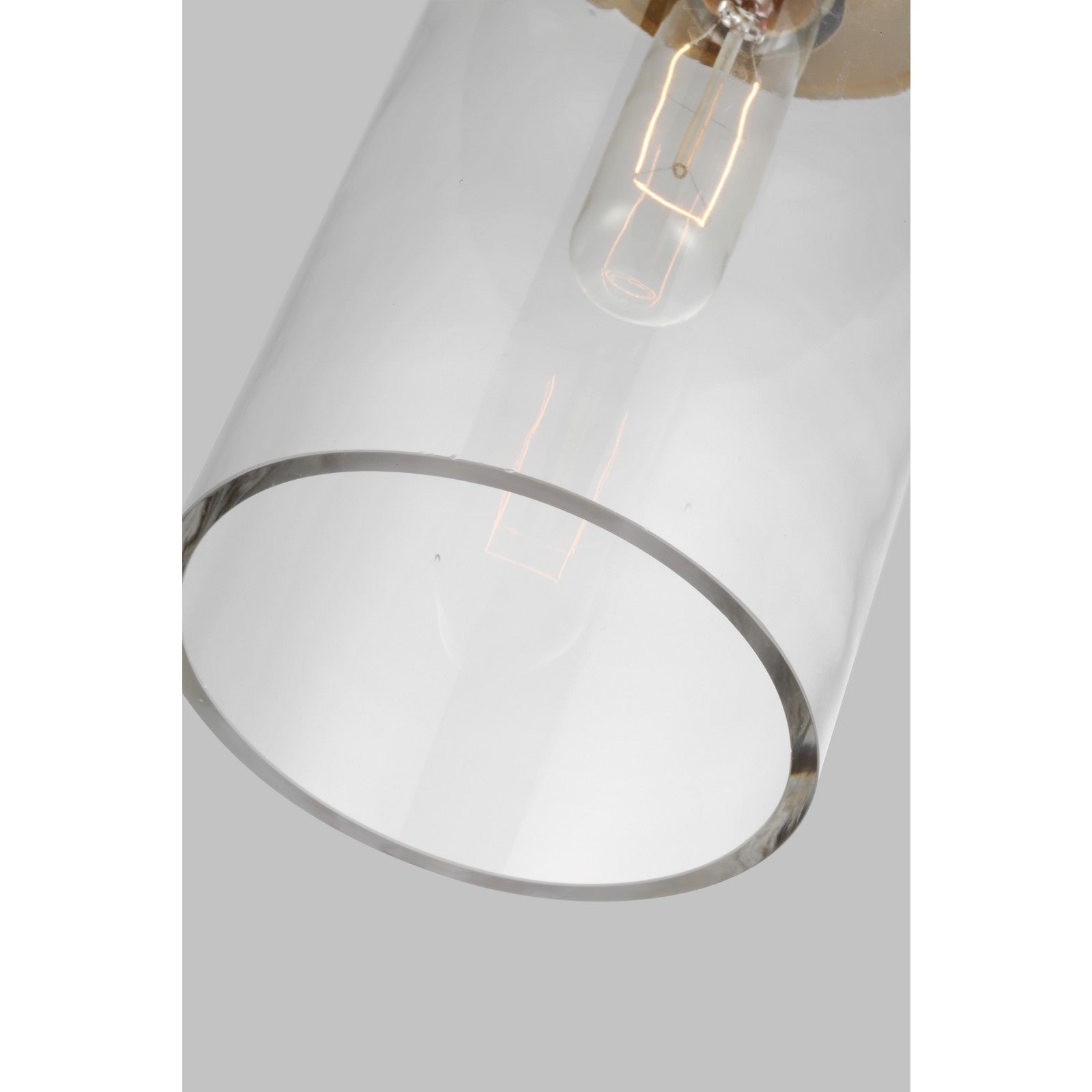 Garrett Medium Cylinder Pendant Burnished Brass - Visual Comfort Ceiling Lights