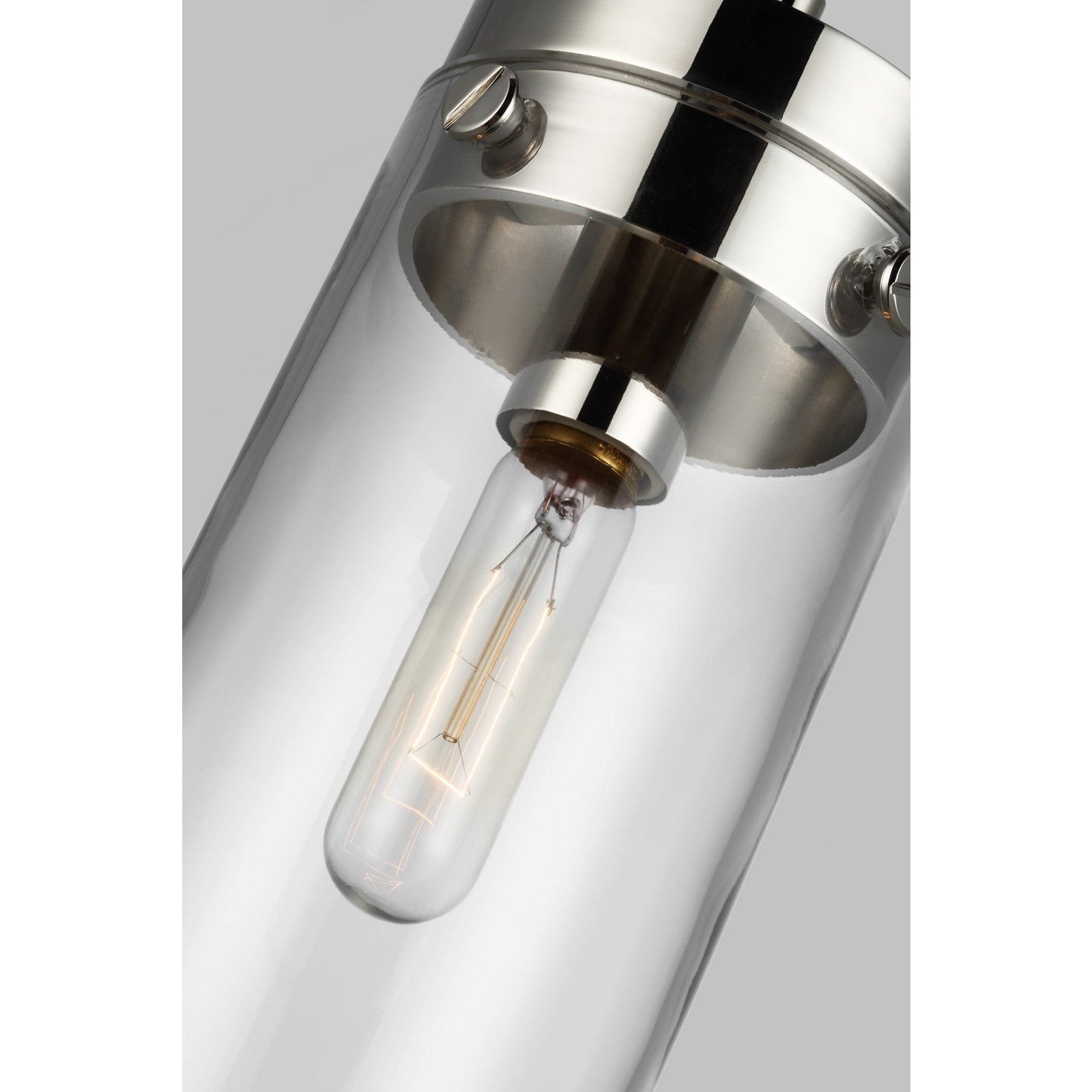 Garrett Medium Cylinder Pendant Burnished Brass - Visual Comfort Ceiling Lights