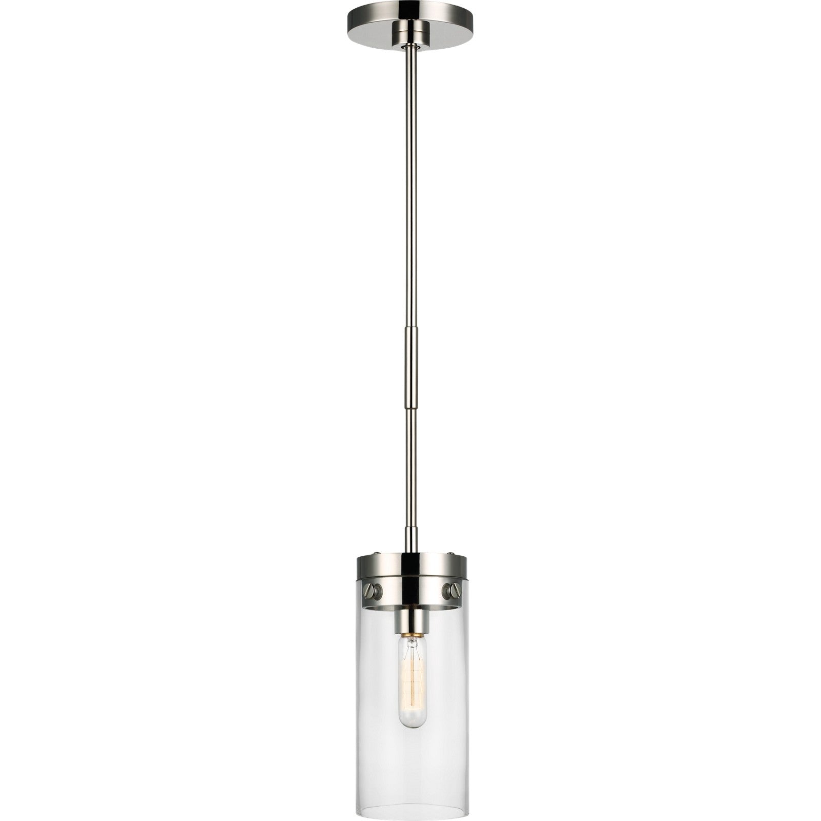 Garrett Medium Cylinder Pendant Burnished Brass - Visual Comfort Ceiling Lights