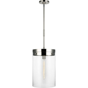 Garrett Large Cylinder Pendant Polished Nickel - Visual Comfort Ceiling Lights