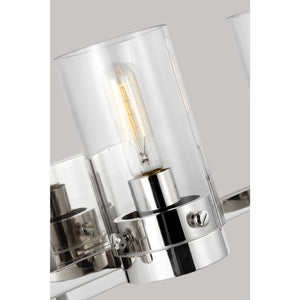 Garrett 3 - Light Vanity in Polished Nickel - Visual Comfort Wall Lights