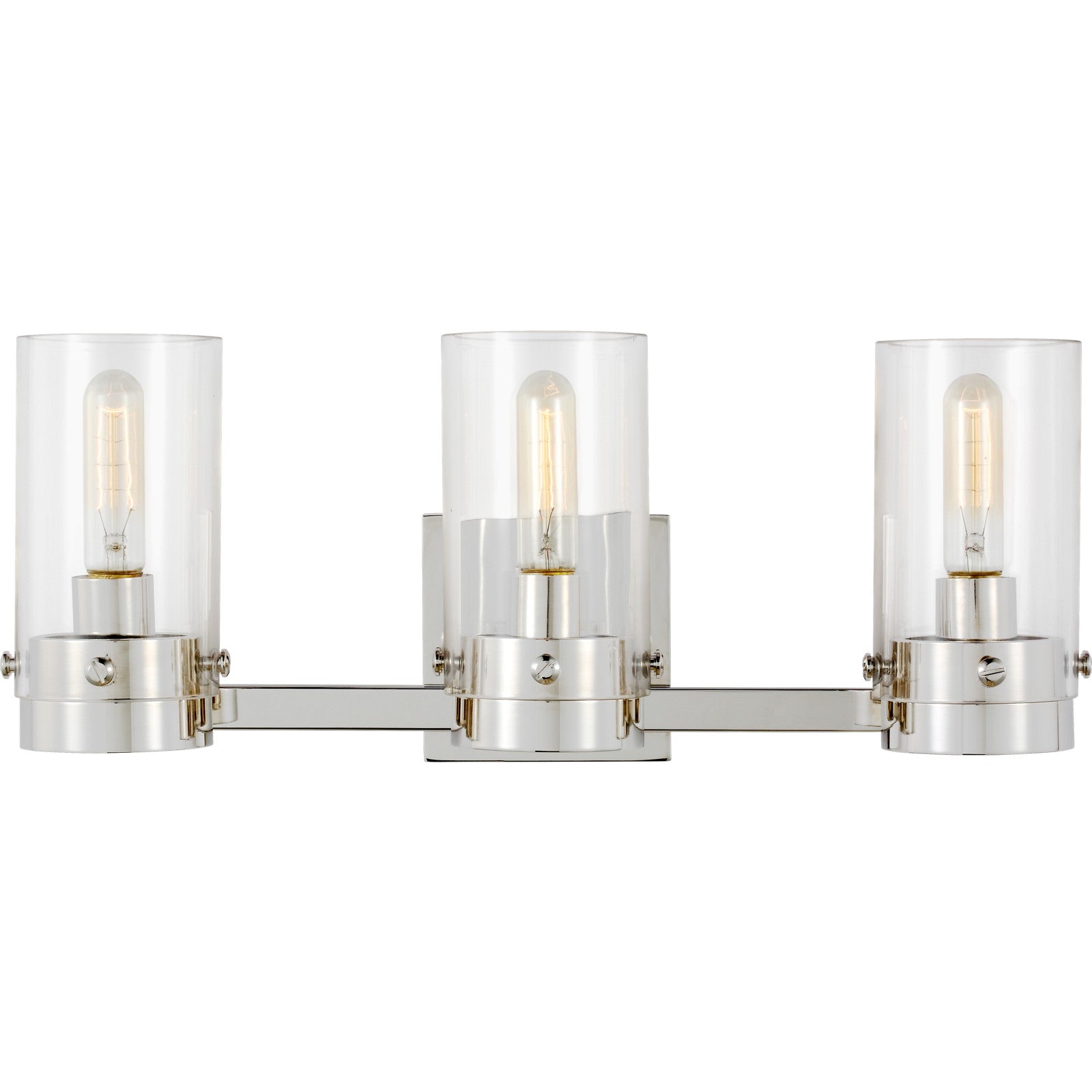 Garrett 3 - Light Vanity in Polished Nickel - Visual Comfort Wall Lights