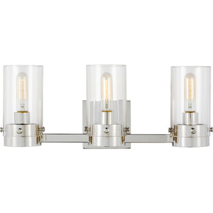 Garrett 3 - Light Vanity in Polished Nickel - Visual Comfort Wall Lights