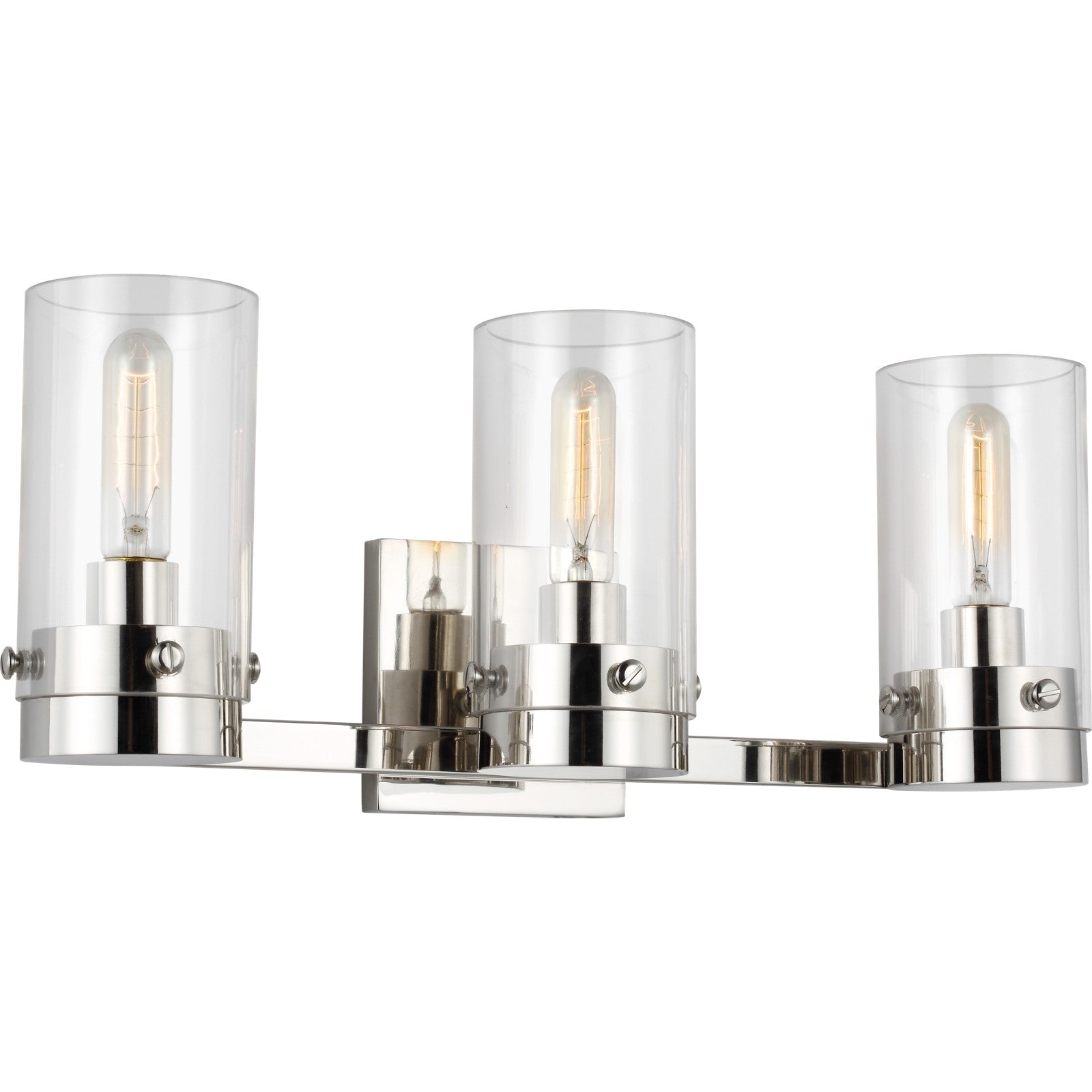 Garrett 3 - Light Vanity in Polished Nickel - Visual Comfort Wall Lights