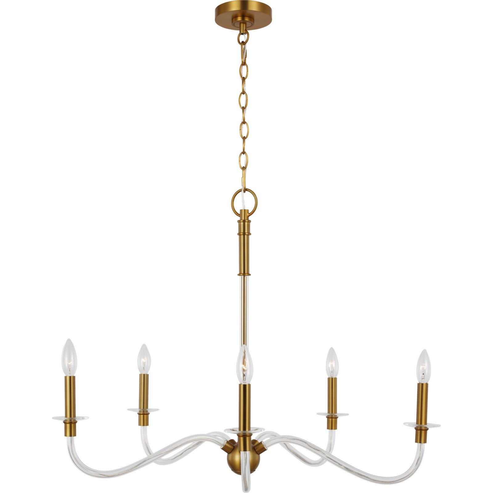 Hanover Medium Chandelier in Burnished Brass - Visual Comfort Ceiling Lights
