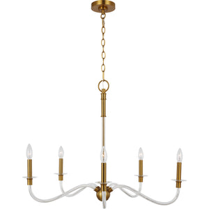 Hanover Medium Chandelier in Burnished Brass - Visual Comfort Ceiling Lights