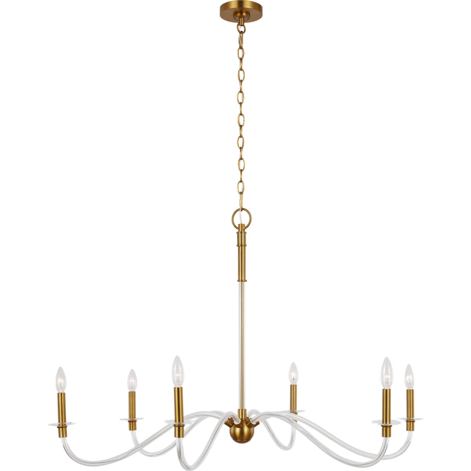 Hanover Large Chandelier in Burnished Brass - Visual Comfort Ceiling Lights