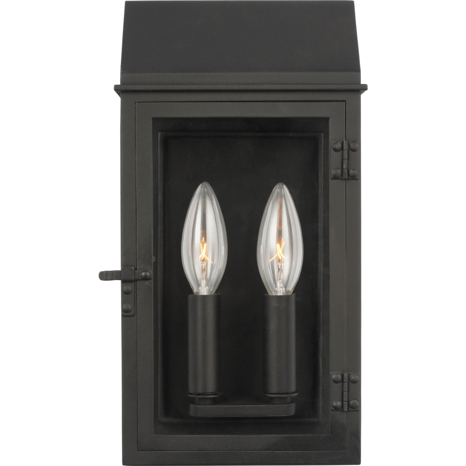 Hingham Small Outdoor Wall Lantern in Textured Black - Visual Comfort Outdoor Lighting