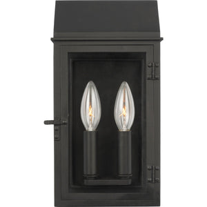 Hingham Small Outdoor Wall Lantern in Textured Black - Visual Comfort Outdoor Lighting