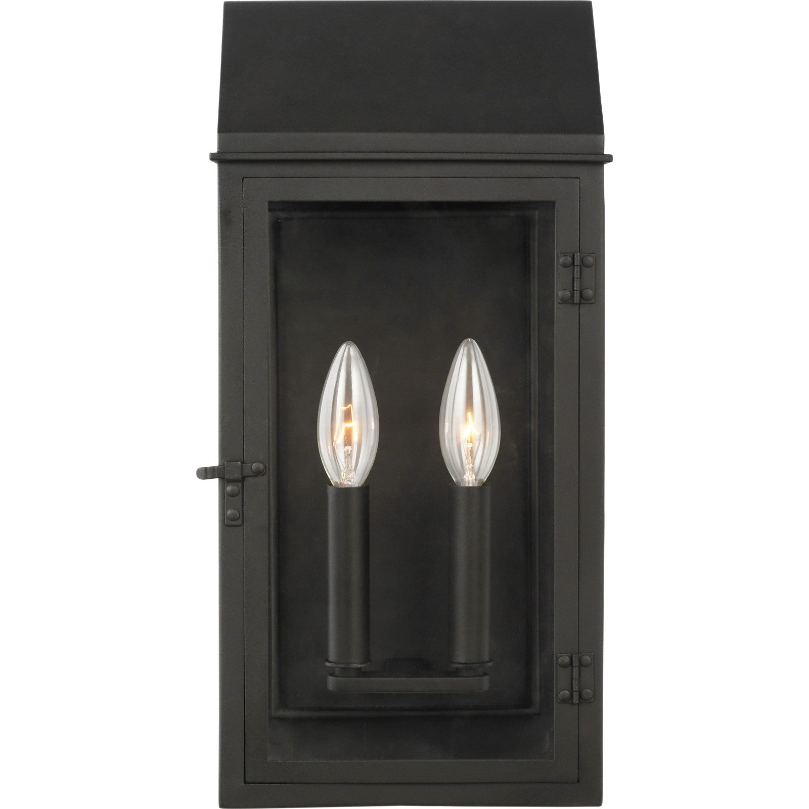 Hingham Medium Outdoor Wall Lantern in Textured Black - Visual Comfort Outdoor Lighting