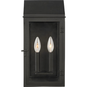 Hingham Medium Outdoor Wall Lantern in Textured Black - Visual Comfort Outdoor Lighting