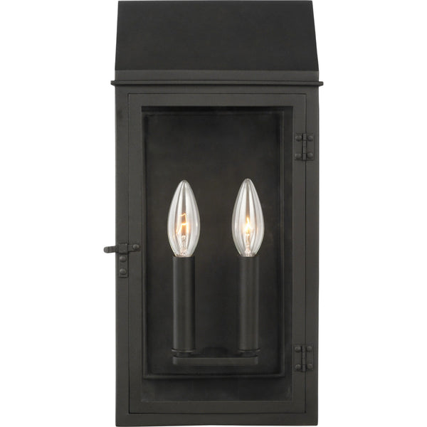 Hingham Medium Outdoor Wall Lantern in Textured Black - Visual Comfort Outdoor Lighting