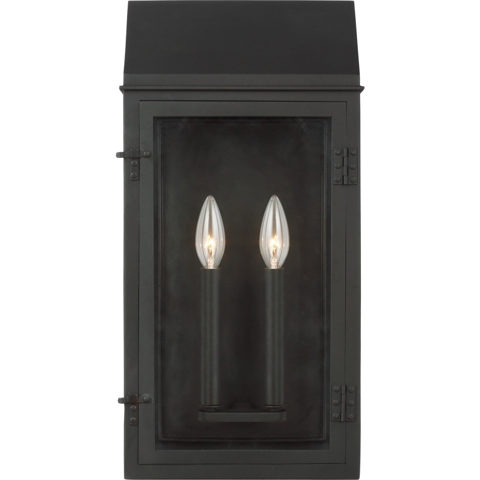 Hingham Large Outdoor Wall Lantern in Textured Black - Visual Comfort Outdoor Lighting