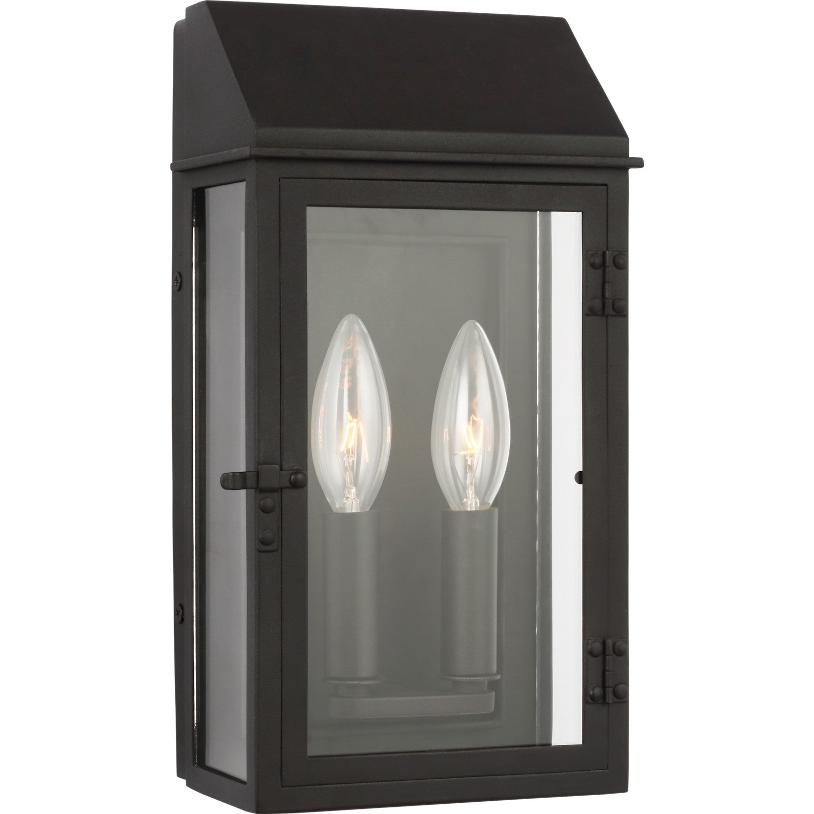 Hingham Small Outdoor Wall Lantern in Textured Black - Visual Comfort Outdoor Lighting