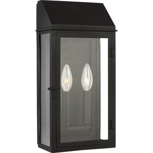 Hingham Medium Outdoor Wall Lantern in Textured Black - Visual Comfort Outdoor Lighting