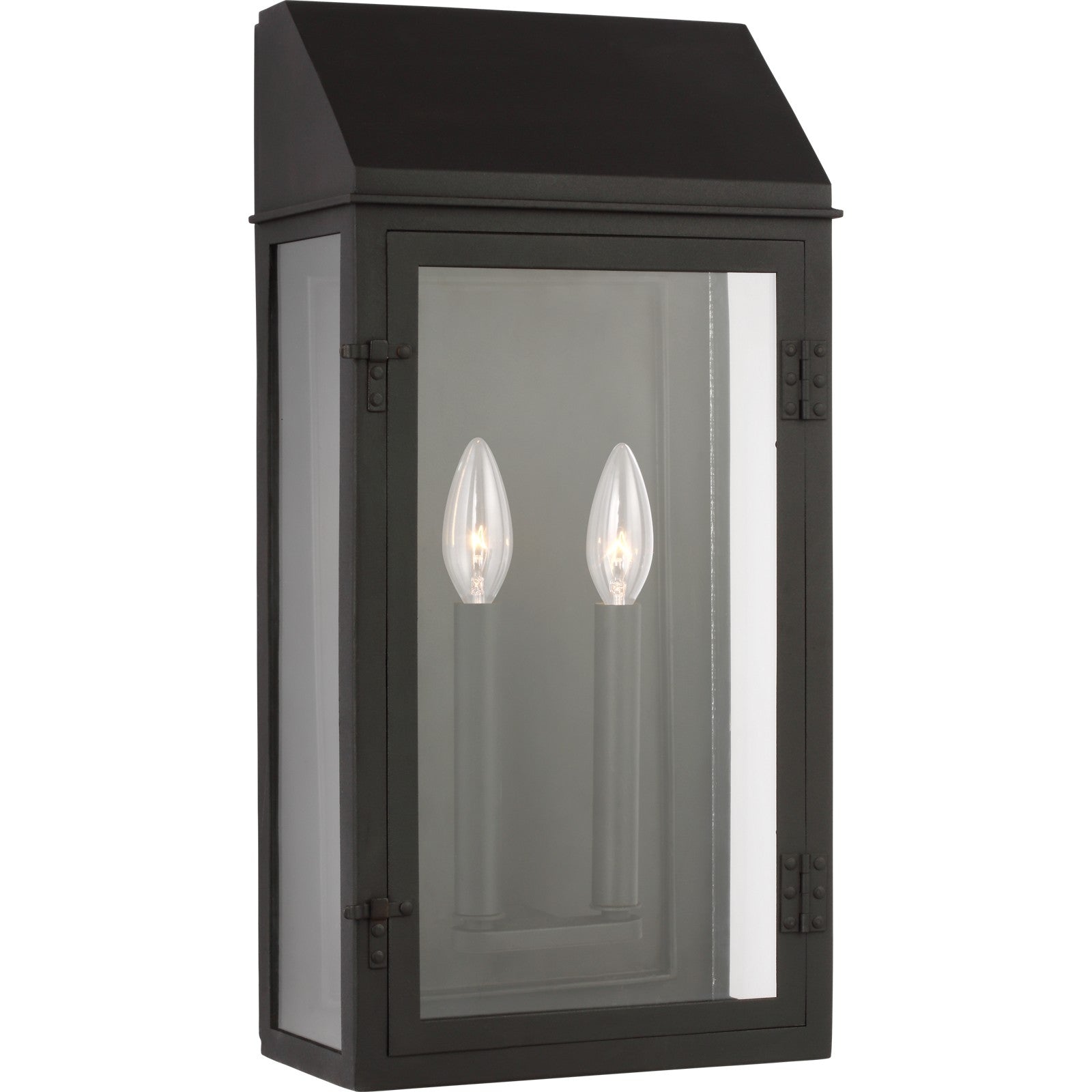 Hingham Large Outdoor Wall Lantern in Textured Black - Visual Comfort Outdoor Lighting