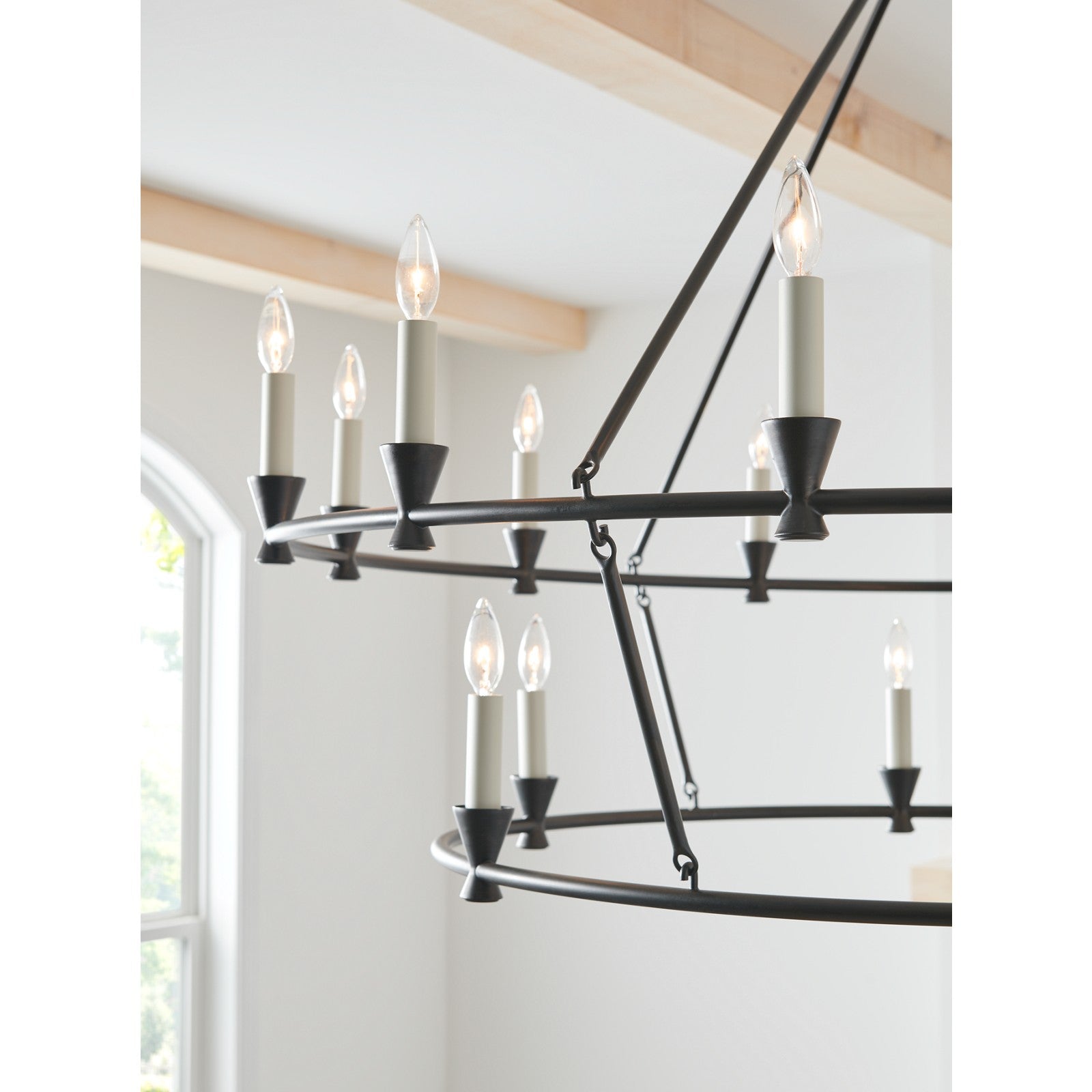 Keystone Large Chandelier Aged Iron - Visual Comfort Ceiling Lights