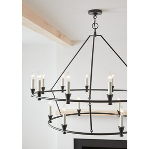 Keystone Large Chandelier Aged Iron - Visual Comfort Ceiling Lights