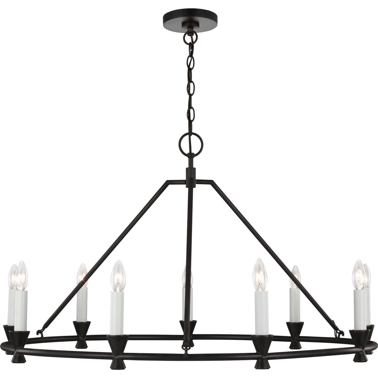 Keystone Medium Chandelier Aged Iron - Visual Comfort Ceiling Lights