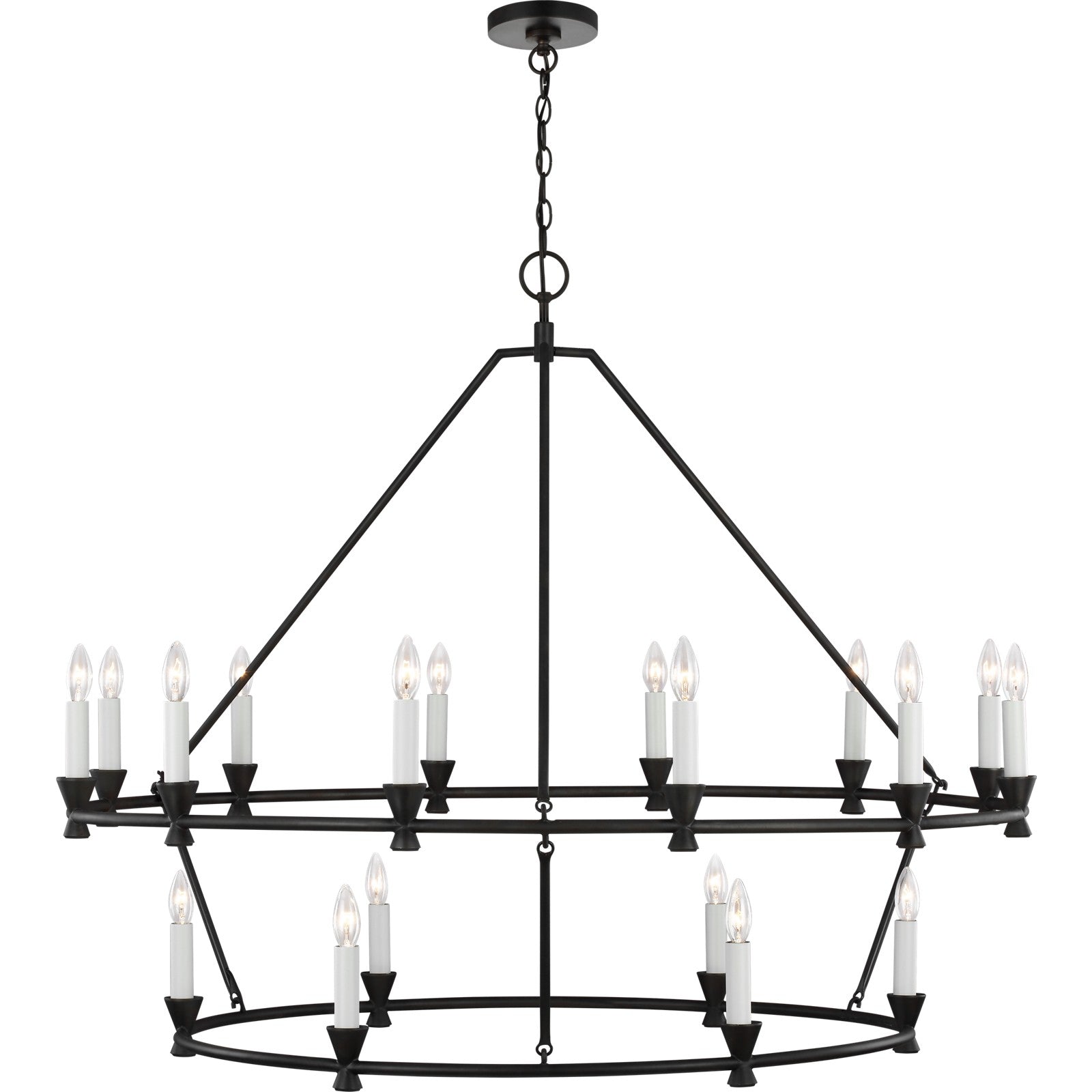 Keystone Large Chandelier Aged Iron - Visual Comfort Ceiling Lights