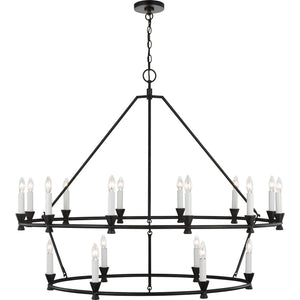 Keystone Large Chandelier Aged Iron - Visual Comfort Ceiling Lights