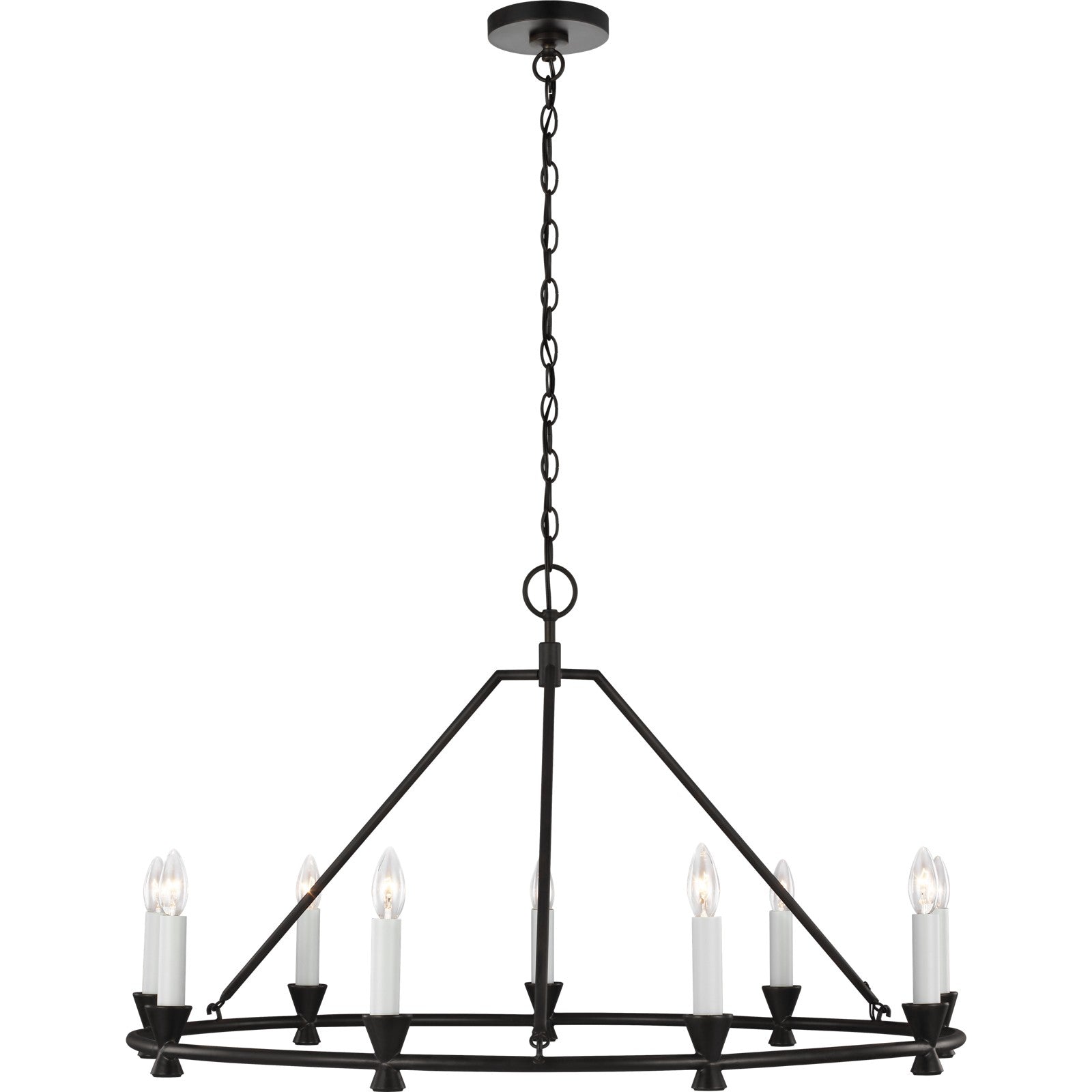 Keystone Medium Chandelier Aged Iron - Visual Comfort Ceiling Lights