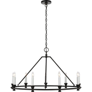 Keystone Medium Chandelier Aged Iron - Visual Comfort Ceiling Lights