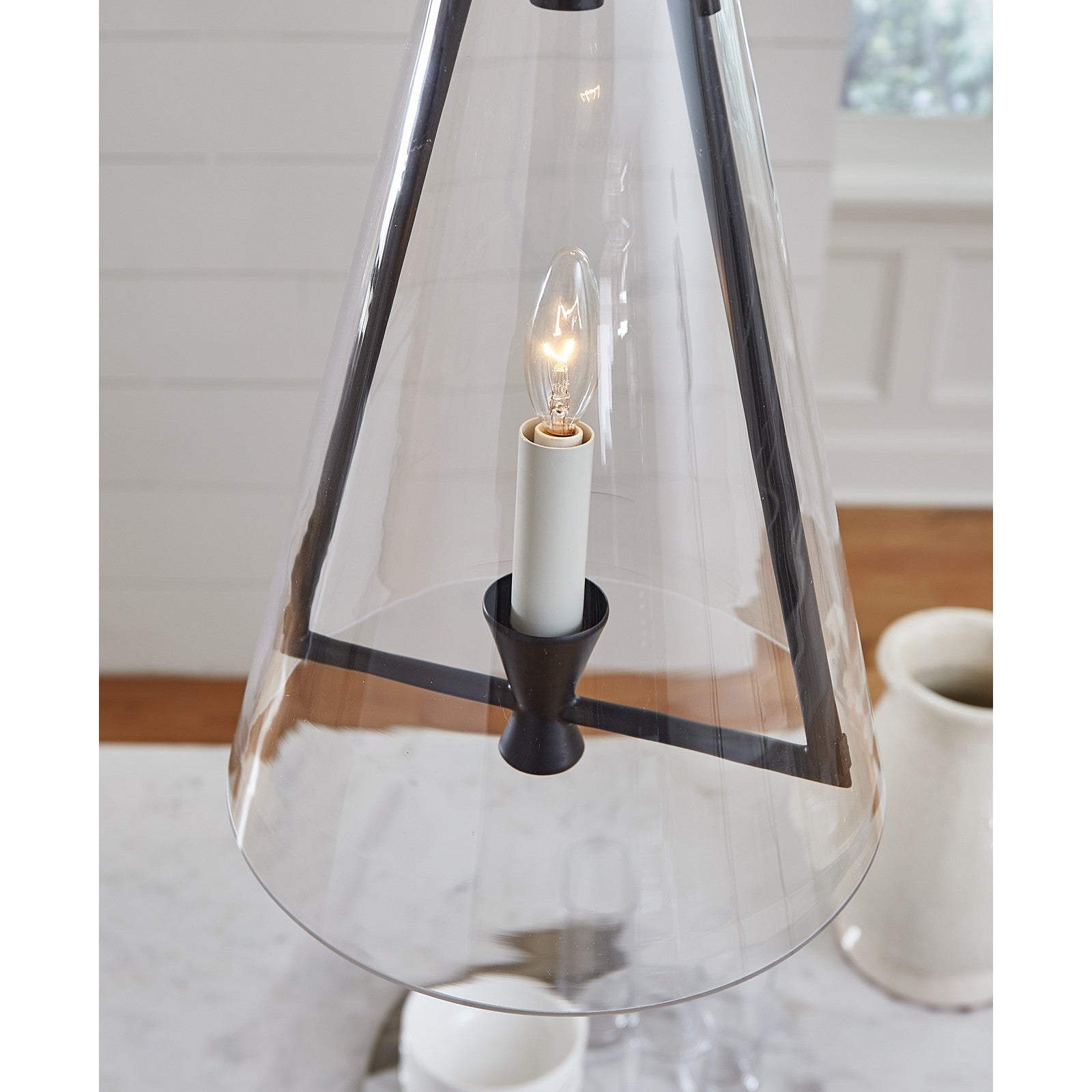 Keystone Medium Pendant in Aged Iron - Visual Comfort Ceiling Lights