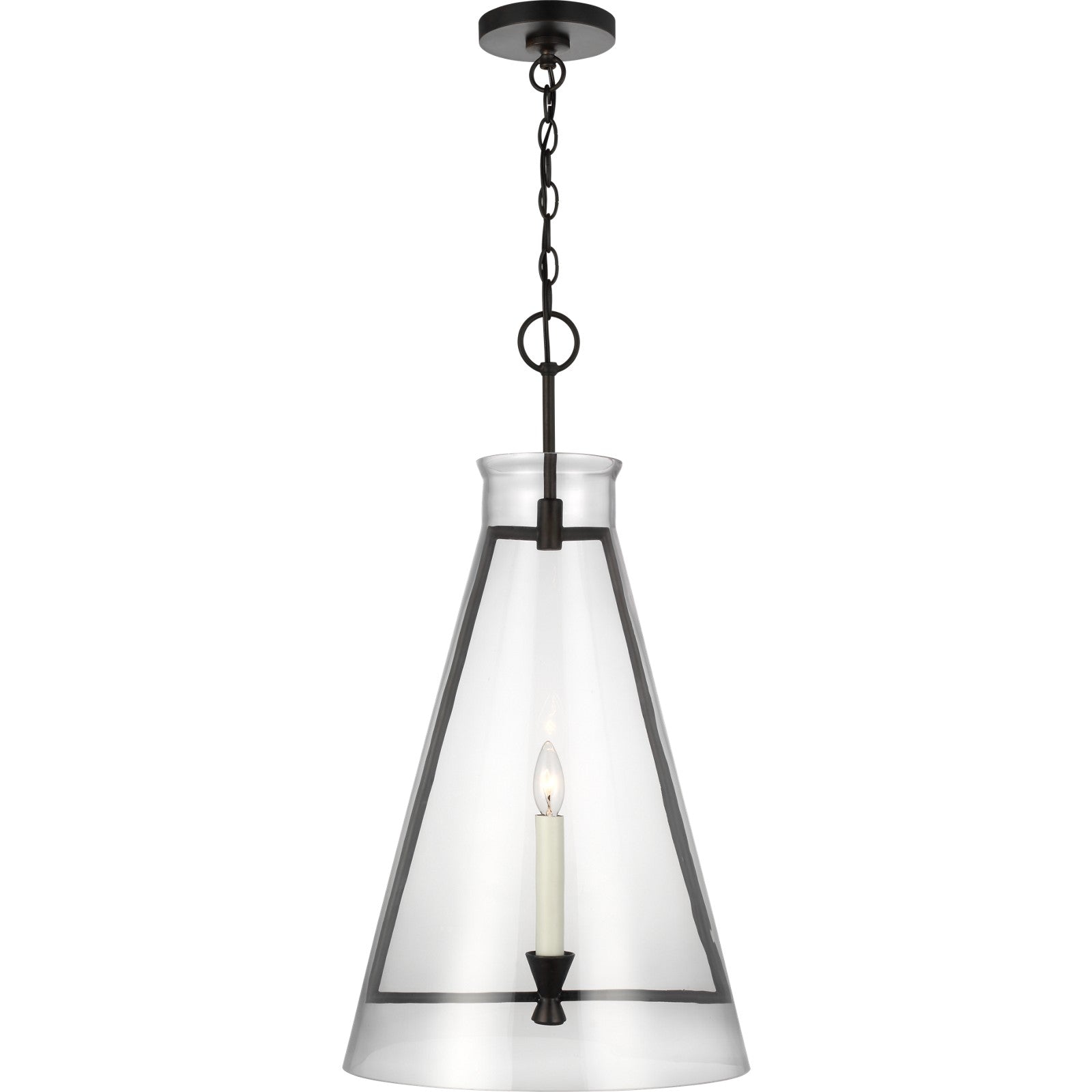 Keystone Large Pendant Aged Iron - Visual Comfort Ceiling Lights