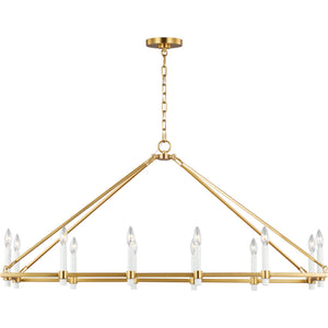 Marston Linear Chandelier Burnished Brass - Visual Comfort Ceiling Lights