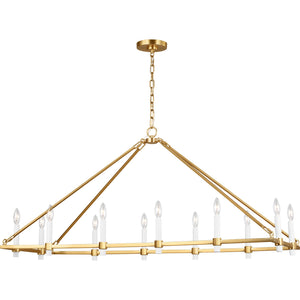Marston Linear Chandelier Burnished Brass - Visual Comfort Ceiling Lights