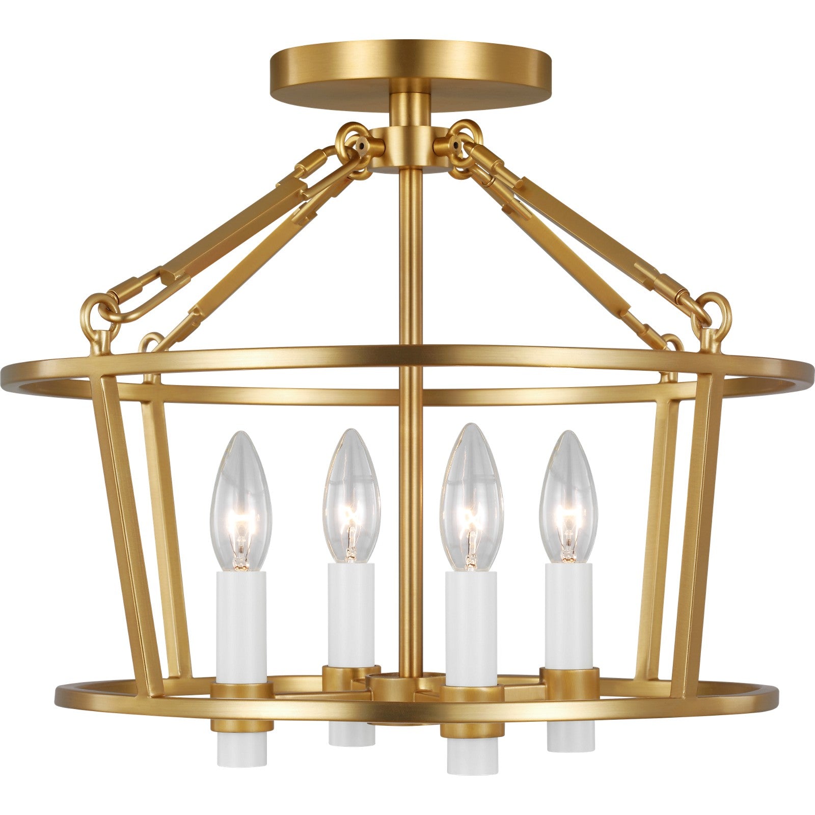 Marston Semi Flush Mount Burnished Brass - Visual Comfort Ceiling Lights