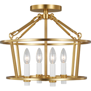 Marston Semi Flush Mount Burnished Brass - Visual Comfort Ceiling Lights