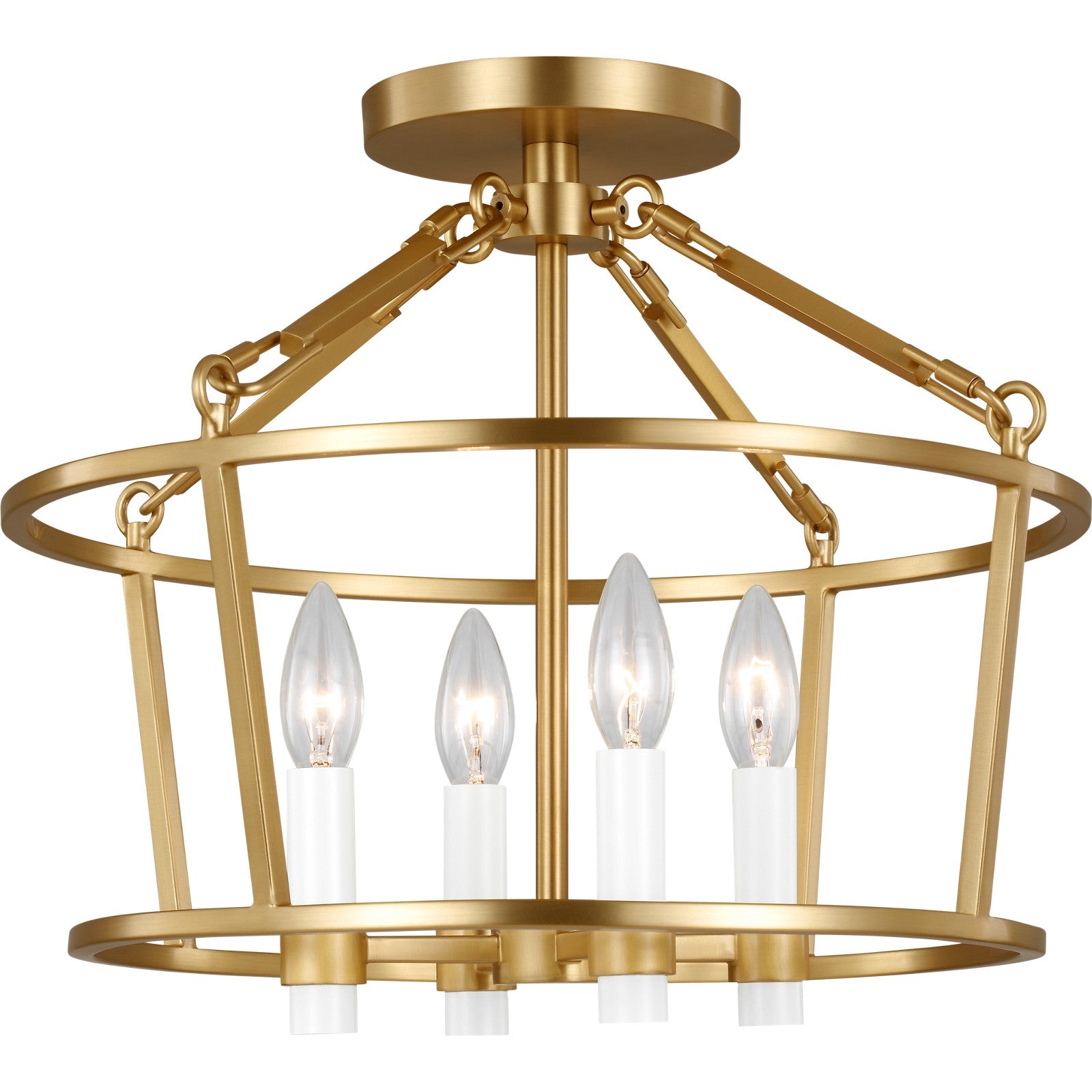 Marston Semi Flush Mount Burnished Brass - Visual Comfort Ceiling Lights