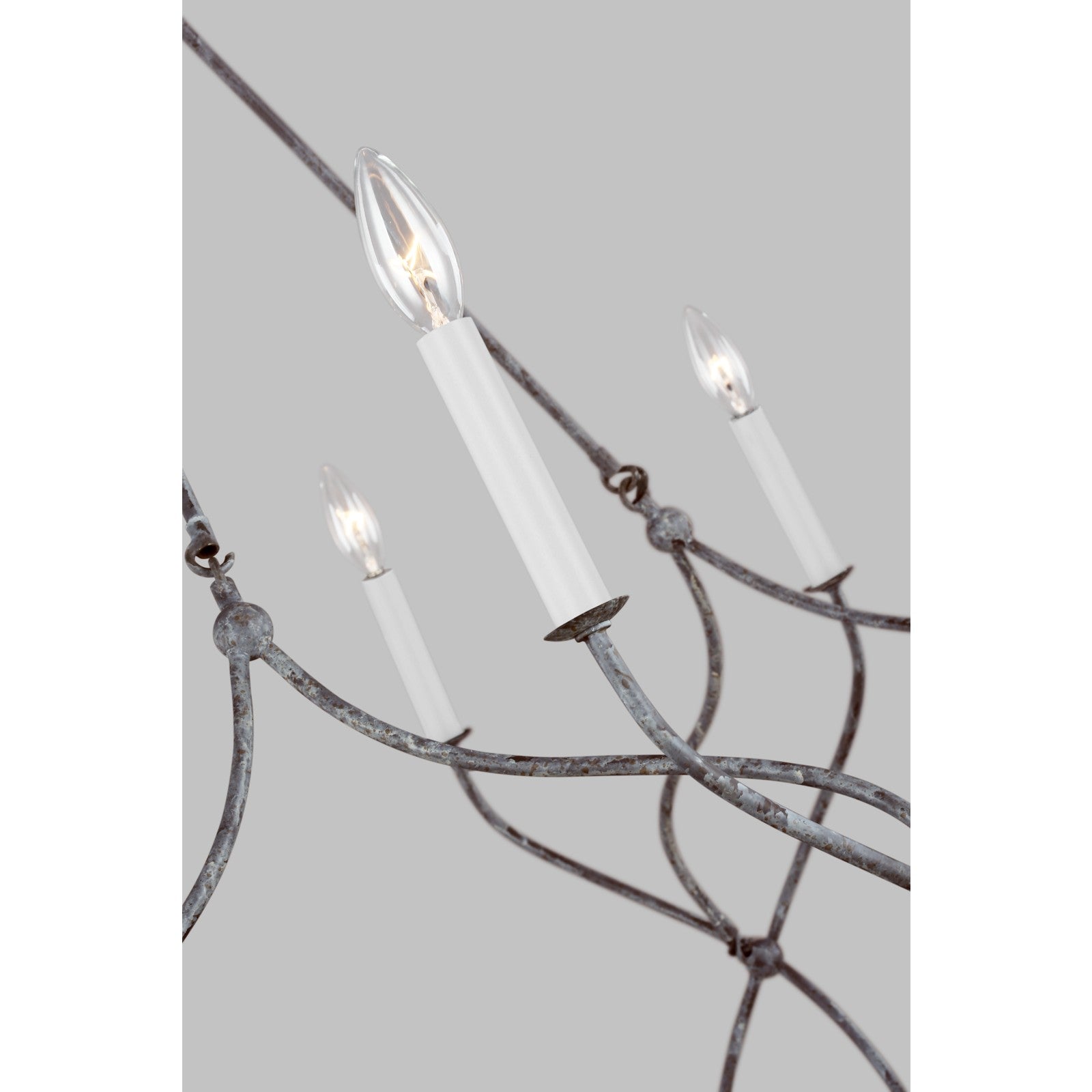Richmond Large Chandelier Weathered Galvanized - Visual Comfort Ceiling Lights
