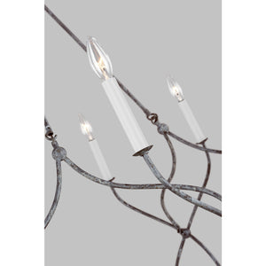 Richmond Large Chandelier Weathered Galvanized - Visual Comfort Ceiling Lights