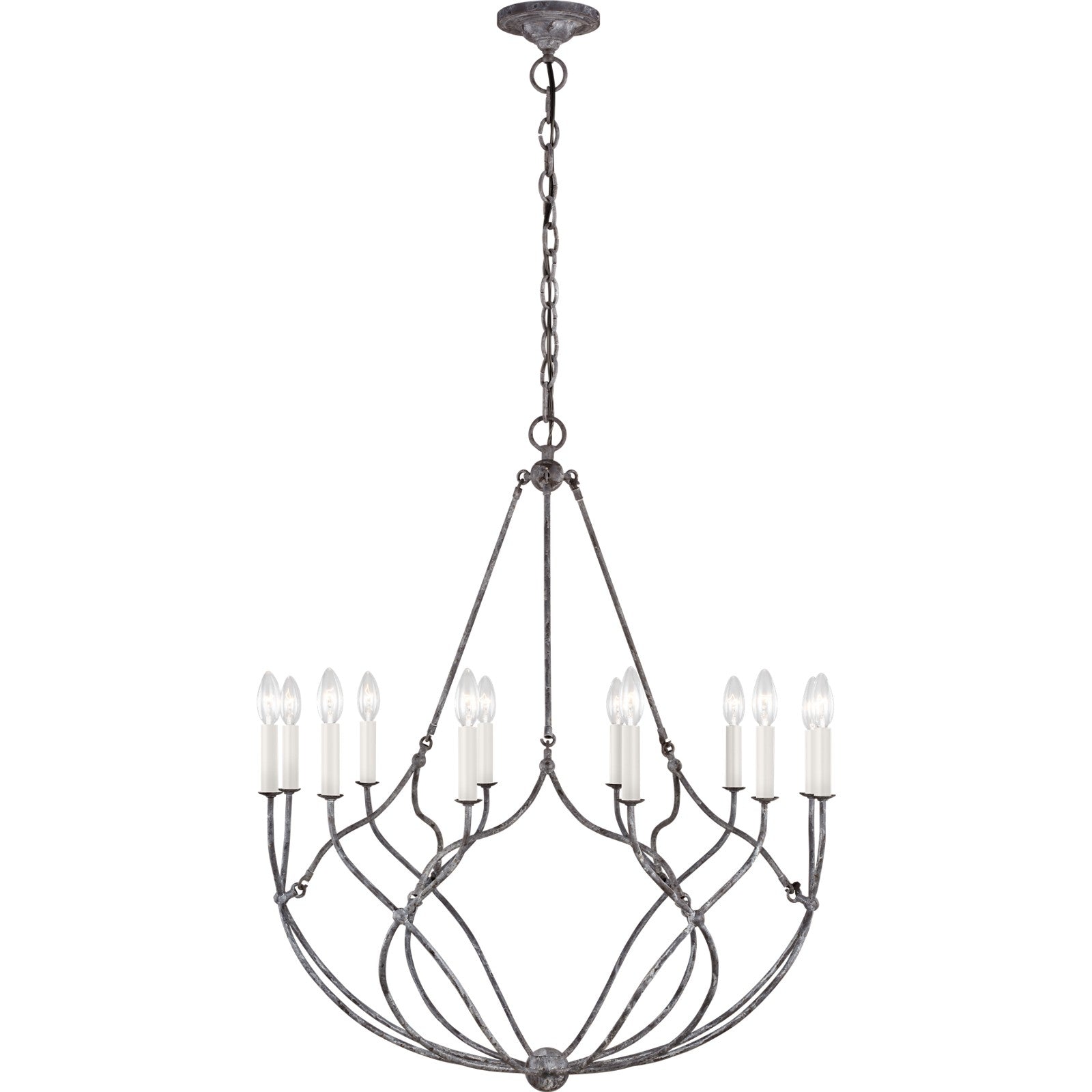 Richmond Medium Chandelier Weathered Galvanized - Visual Comfort Ceiling Lights