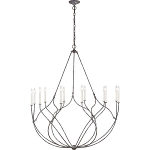 Richmond Large Chandelier Weathered Galvanized - Visual Comfort Ceiling Lights