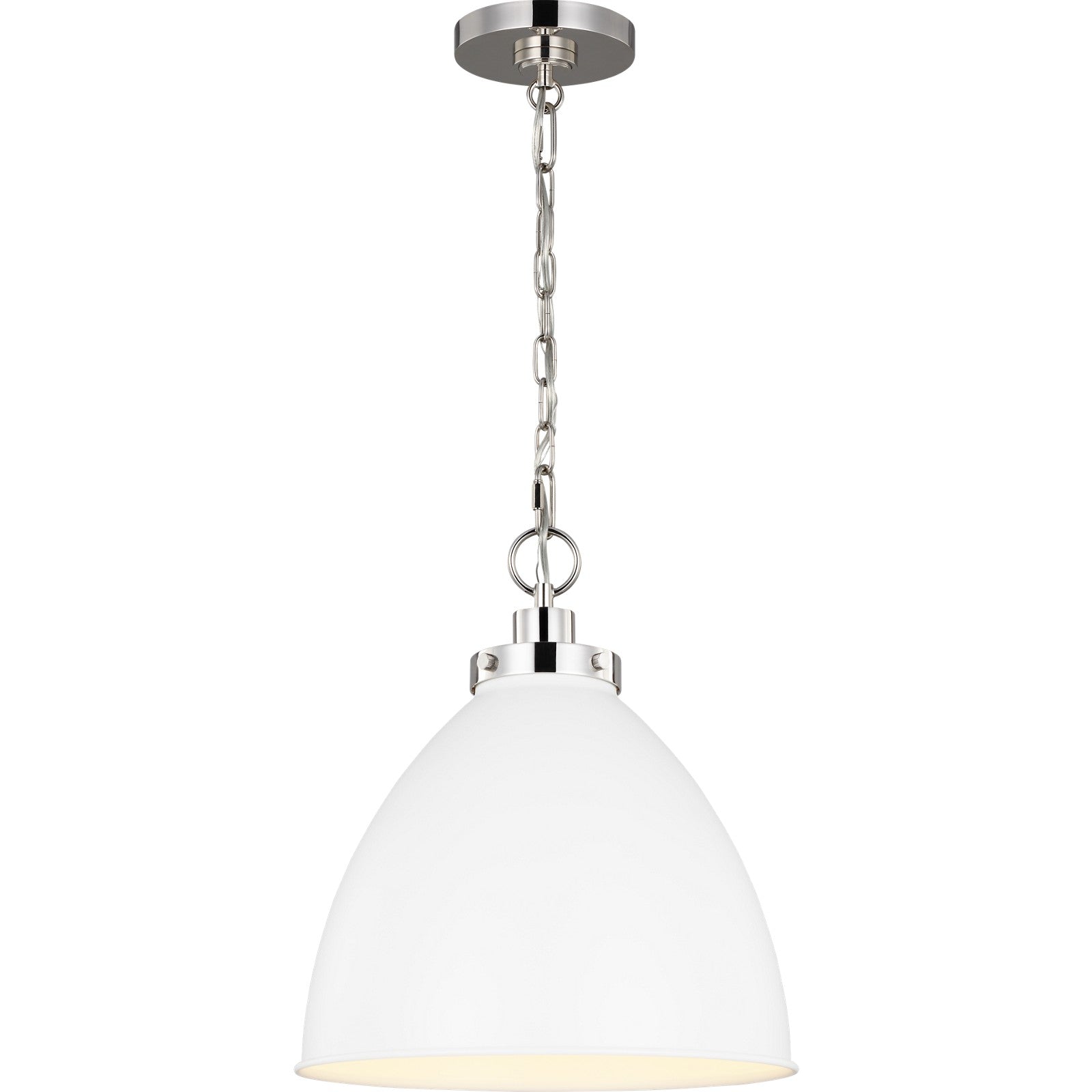 Wellfleet Medium Dome Pendant Midnight Black and Burnished Brass - Visual Comfort Ceiling Lights