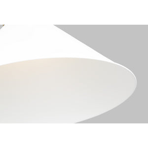Wellfleet Wide Cone Pendant Midnight Black and Burnished Brass - Visual Comfort Ceiling Lights