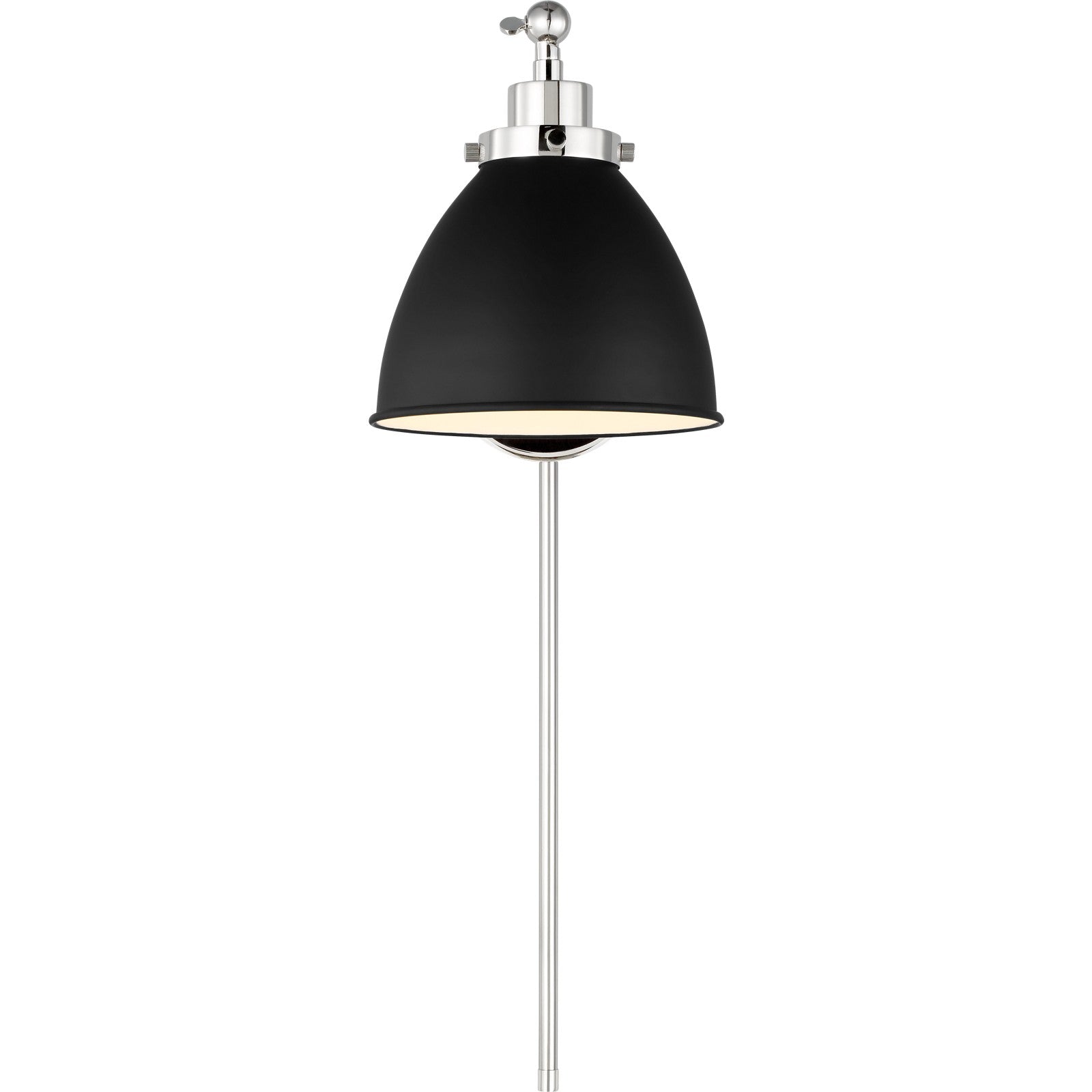 Wellfleet Single Arm Dome Task Sconce Midnight Black and Burnished Brass - Visual Comfort Wall Lights