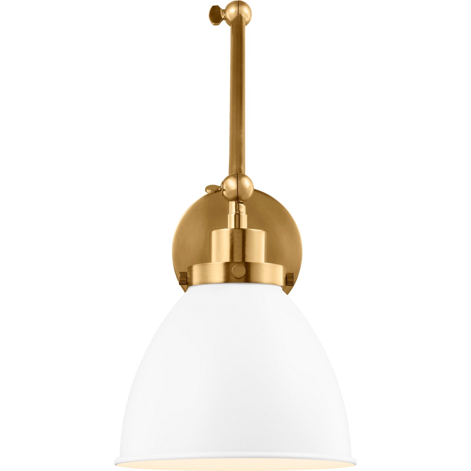 Wellfleet Double Arm Dome Task Sconce Midnight Black and Polished Nickel - Visual Comfort Wall Lights