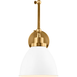 Wellfleet Double Arm Dome Task Sconce Midnight Black and Polished Nickel - Visual Comfort Wall Lights