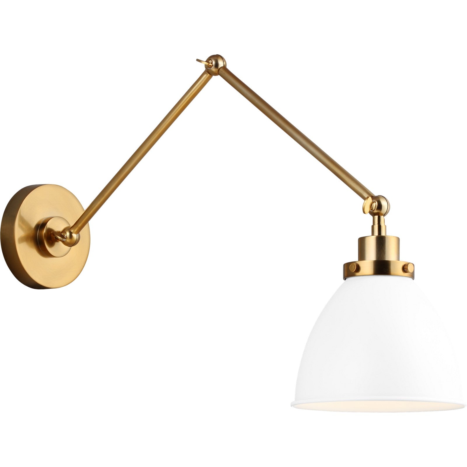 Wellfleet Double Arm Dome Task Sconce Midnight Black and Polished Nickel - Visual Comfort Wall Lights
