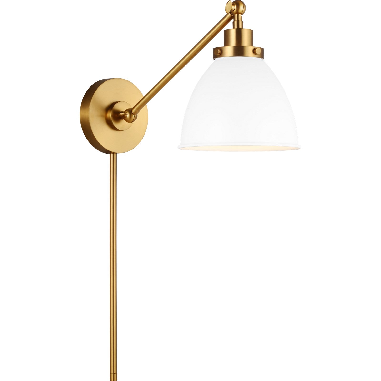 Wellfleet Single Arm Dome Task Sconce Midnight Black and Burnished Brass - Visual Comfort Wall Lights