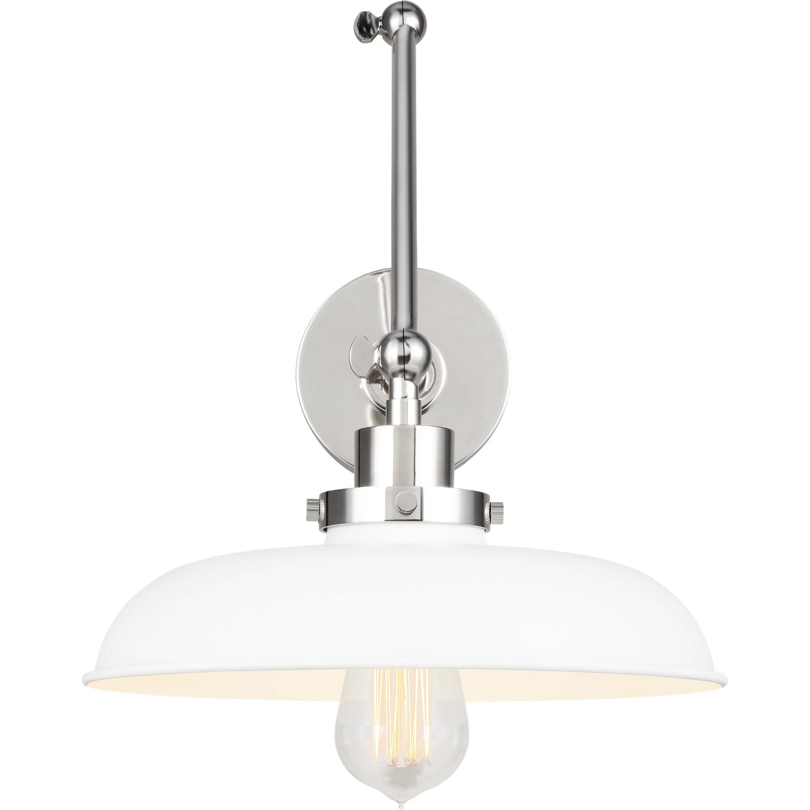 Wellfleet Double Arm Wide Task Sconce Midnight Black and Burnished Brass - Visual Comfort Wall Lights