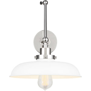 Wellfleet Double Arm Wide Task Sconce Midnight Black and Burnished Brass - Visual Comfort Wall Lights